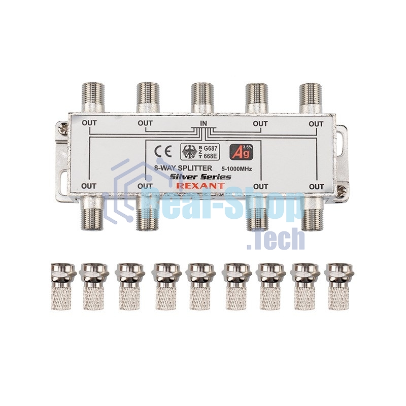 Делитель ТВ Rexant х 8 + 9 шт. F 