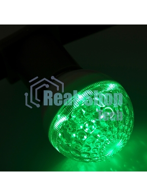 Лампа шар Neon-night e27 10 LED Ø50мм зеленая 24В (постоянное напряжение)