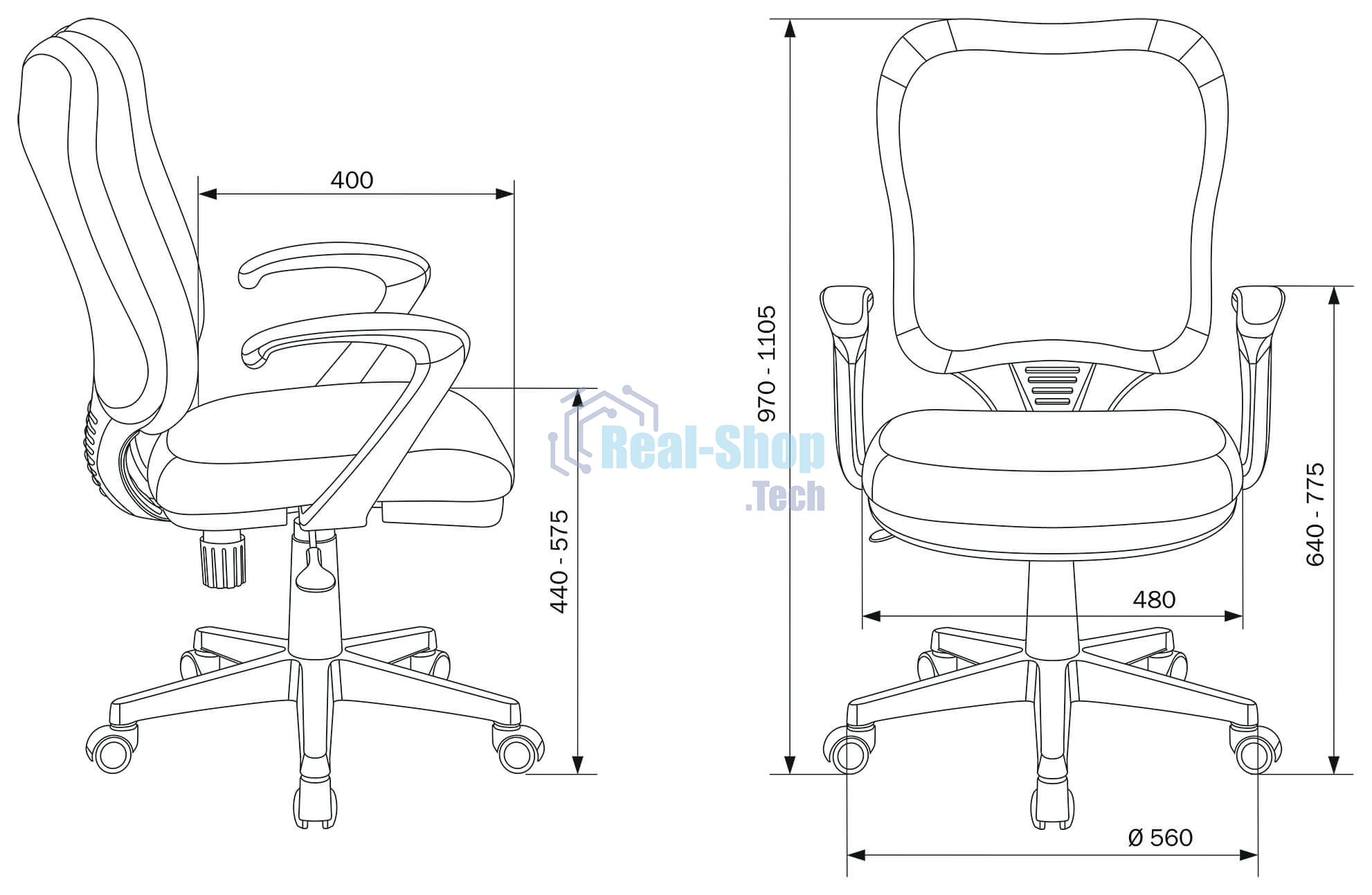 Кресло компьютерное Бюрократ CH-540AXSN/26-28 черный