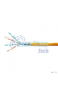 Кабель SkyNet Premium FTPнг-LSZH 4x2x0,51, низкое дымовыделение, нулевое содержание галогенов, медный, FLUKE TEST, кат.5e, однож., 305 м, box, оранжевый