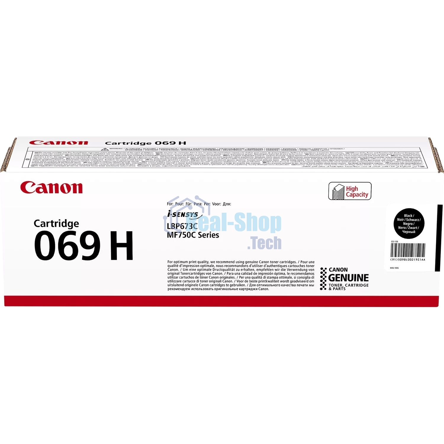 Картридж лазерный Canon 069HBK (5098C002/004) черный (7600 стр.) для Canon MF752Cdw/MF754Cdw, LBP673Cdw