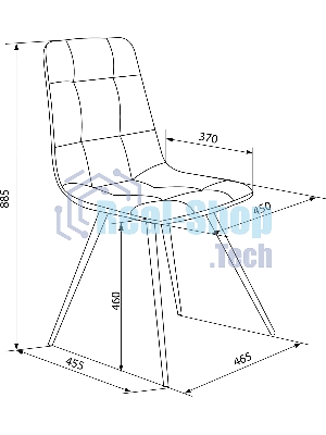 Стул для дома Бюрократ CH-K1_2 комплект 2 шт т. серый Holland 18 металл черный на ножках