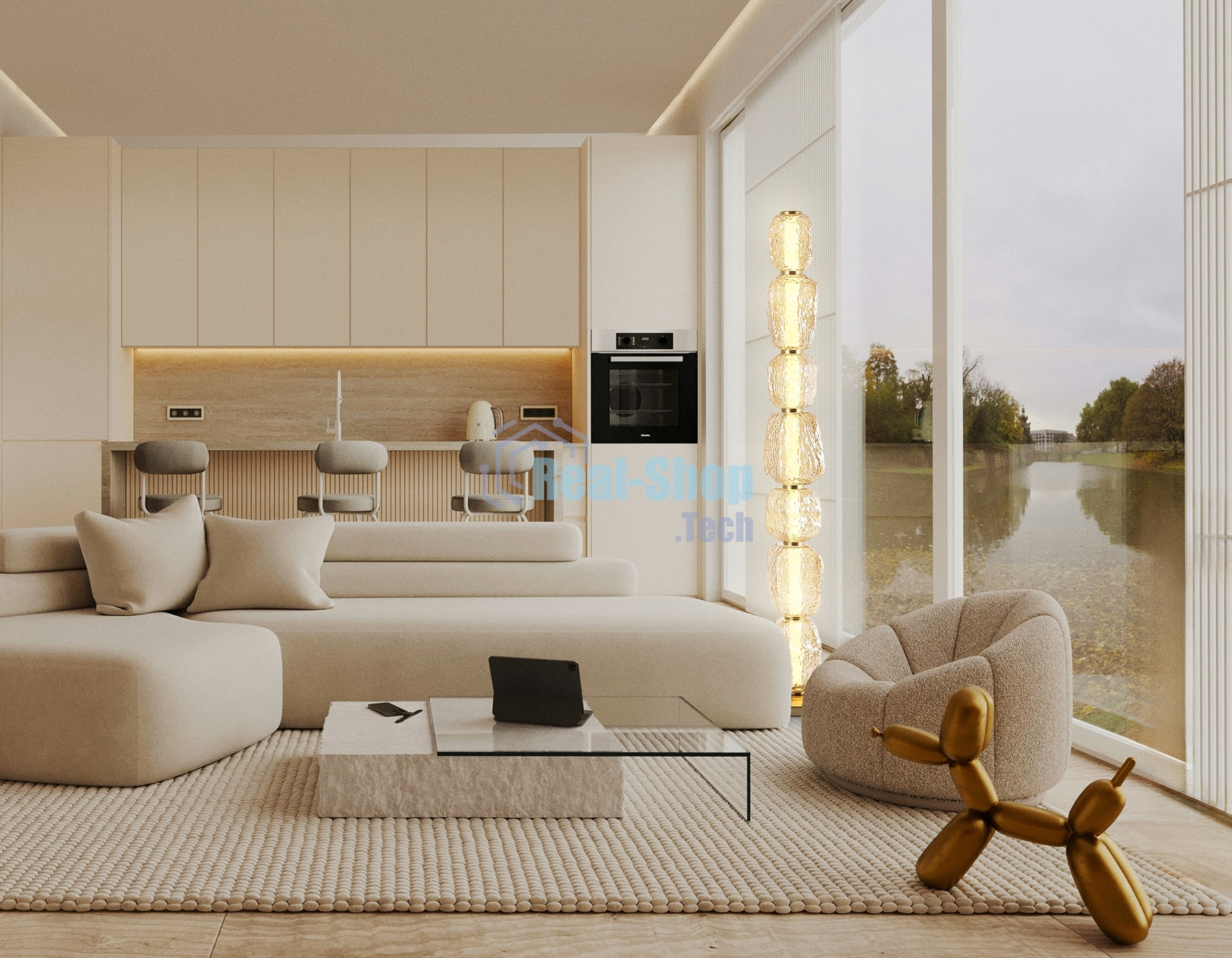 Светильник Ambrella light LH30112 SB/TI бронза/янтарь 35W 3000K D260*1325