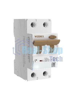 Дифференциальный автомат Werkel 1P+N 16 A 30 mА 6 kА C A W922P166
