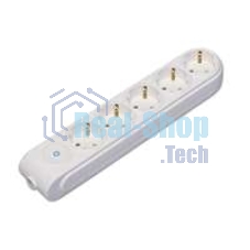 Колодка удлинителя 5-м с заземл. защ. шторки с выкл. Makel N5310000