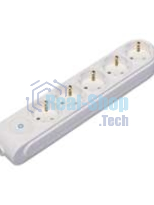 Колодка удлинителя 5-м с заземл. защ. шторки с выкл. Makel N5310000