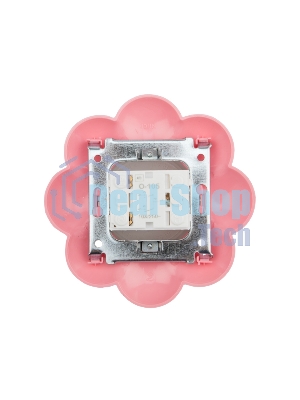 Выключатель двухклавишный Kranz HAPPY Цветок скрытой установки, белый/розовый