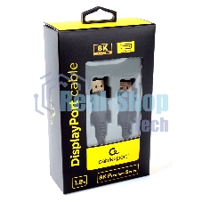 Кабель DisplayPort Cablexpert CC-DP8K-6, v1.4, 1.8м, 20M/20M, нейлоновая оплетка, метал. разъемы, пакет