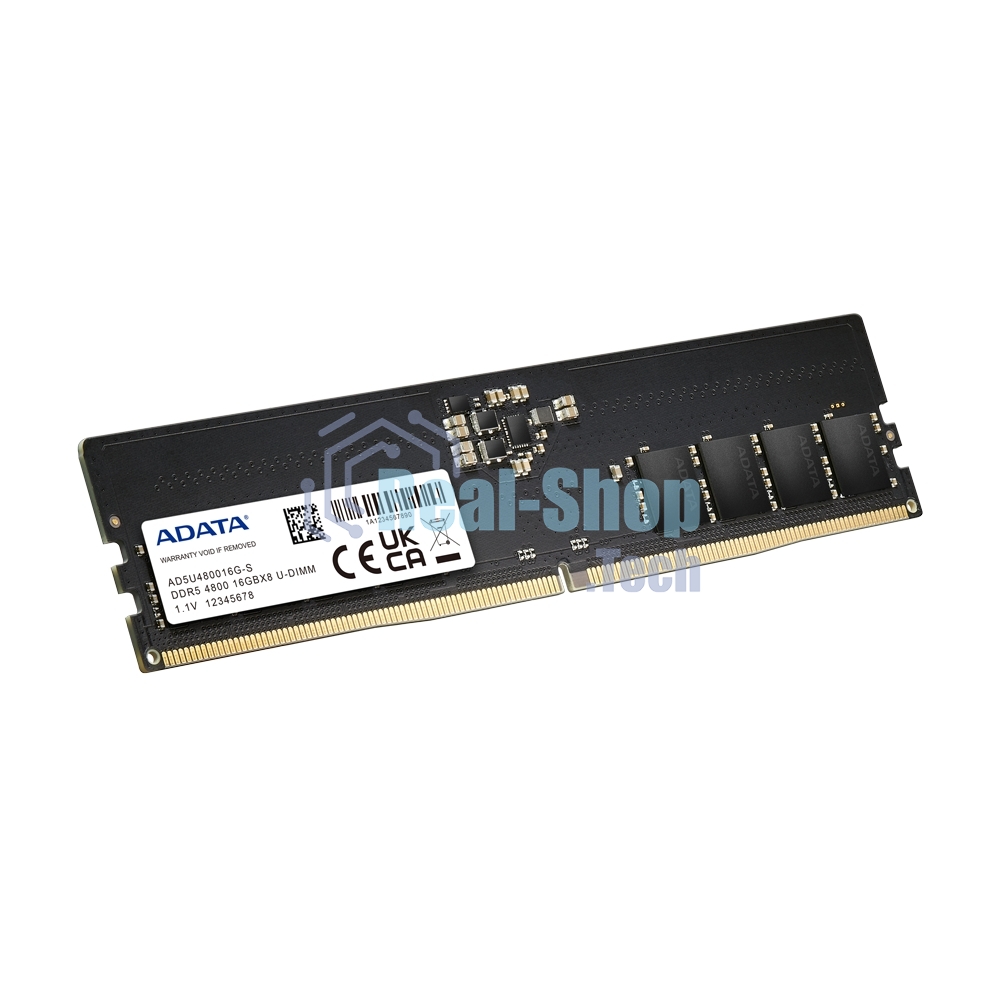 Оперативная память ADATA, DDR5, 16GB (1x16GB), 4800MHz, CL40, UDIMM