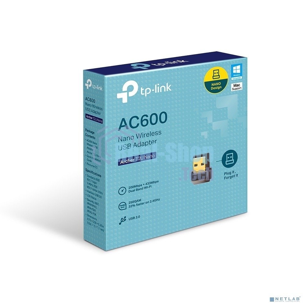 Адаптер TP-Link Archer T2U NANO AC600 Nano Wi-Fi USB-адаптер