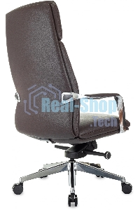 Кресло руководителя Бюрократ VEGA коричневый, кожа, крестов. алюминий