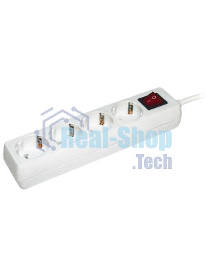 Удлинитель 4х5 м с заземл. 16А IP20 У04К с выкл. 2P+PE IEK WYP10-16-04-05-ZK-N
