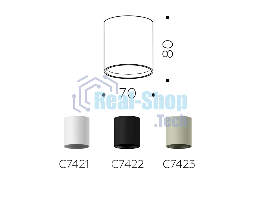 Корпус светильника C7422 SBK черный песок D70*H80mm MR16 GU5.3