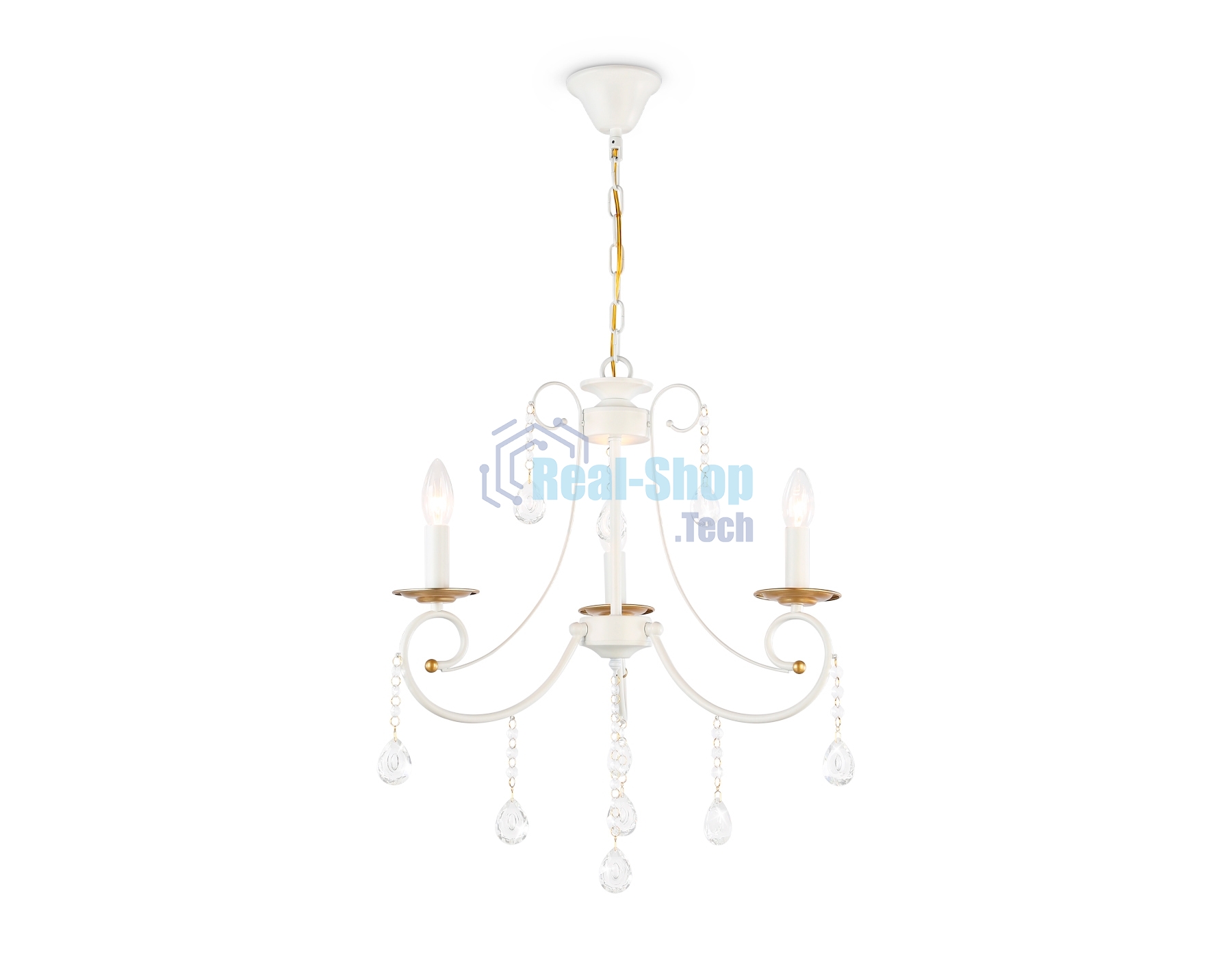 Светильник Ambrella light TR4915/3 WH/GD белый/золото E14/3 max 40W D550*860