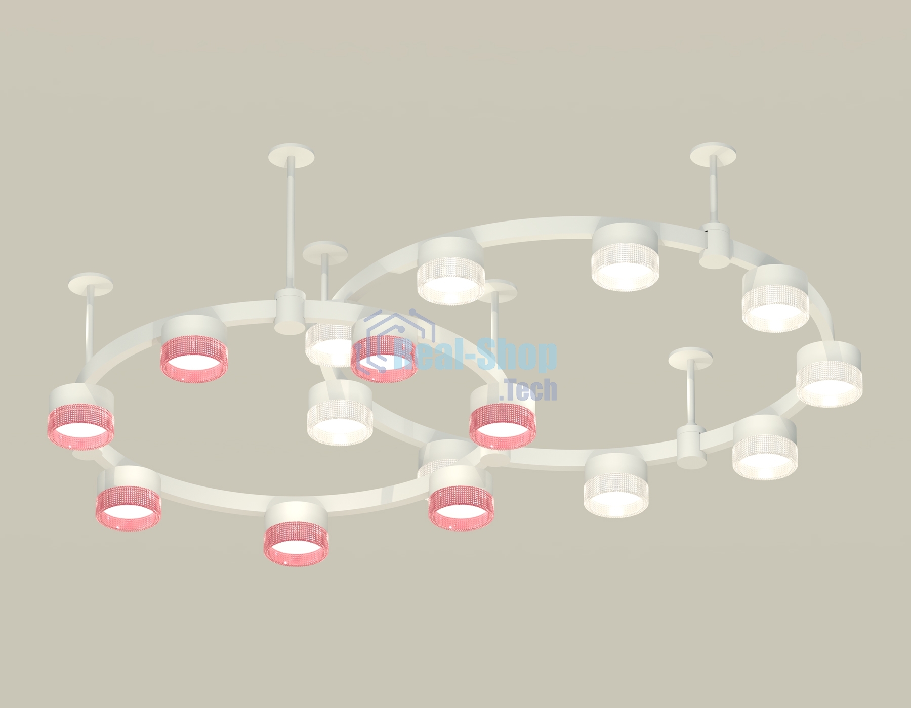 Светильник Ambrella light XR92211210/16 SWH/CL/PI белый песок/прозрачный/розовый GX53