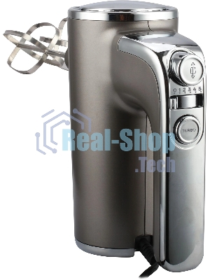 Миксер Vitek VT-HM1005 серебристый, ручной, 600 Вт, 6 скоростей