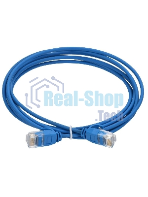 ITK Коммутационный шнур кат.5E UTP LSZH 1,5м slim язычок син | PC03-C5EUL-1M5-SL-WT | ITK