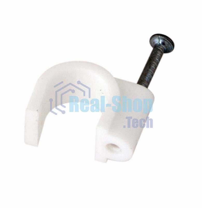 Крепеж кабеля круглый Rexant 16 мм, белый (упак. 50 шт)