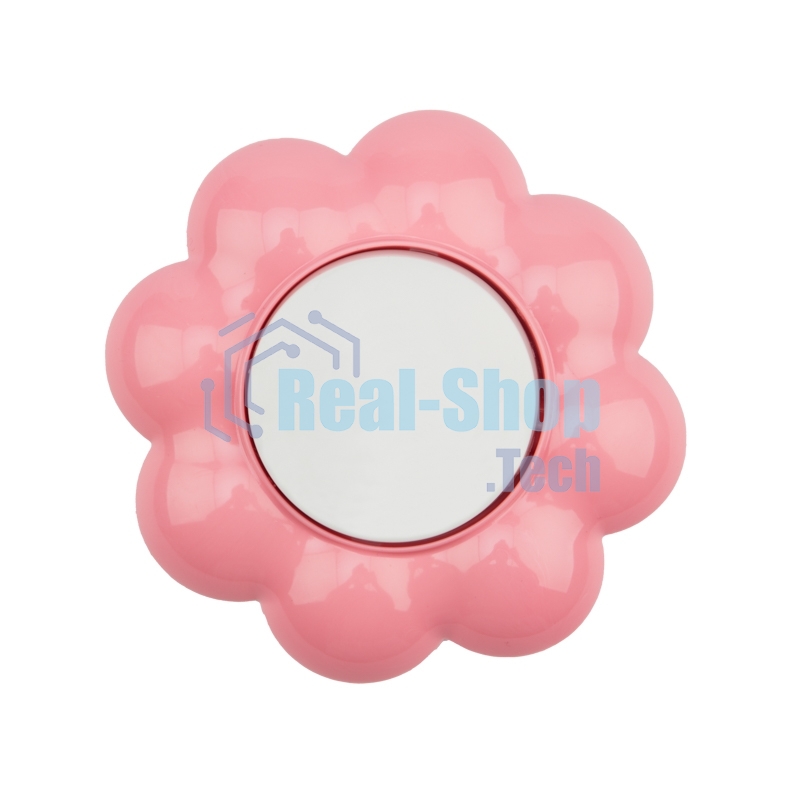 Выключатель одноклавишный Kranz HAPPY Цветок скрытой установки, белый/розовый