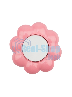 Выключатель одноклавишный Kranz HAPPY Цветок скрытой установки, белый/розовый