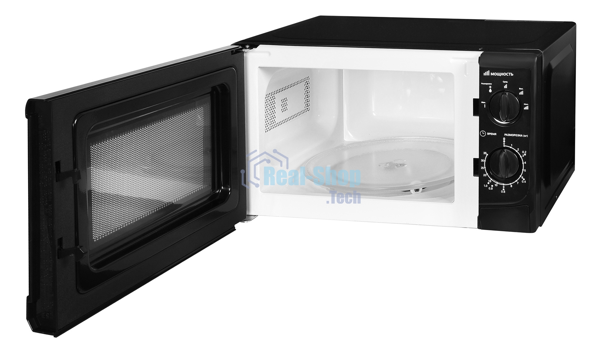 Микроволновая печь Starwind SWM5720 черный, 20 л, 700 Вт, переключатели - поворотный механизм