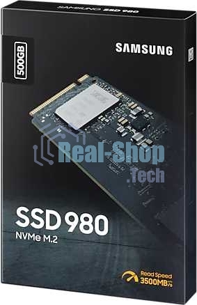 Накопитель SSD Samsung 980 MZ-V8V500BW, 500Gb, PCIe 3.0 x4, M.2 2280, NVMe, R/W 3100/2600