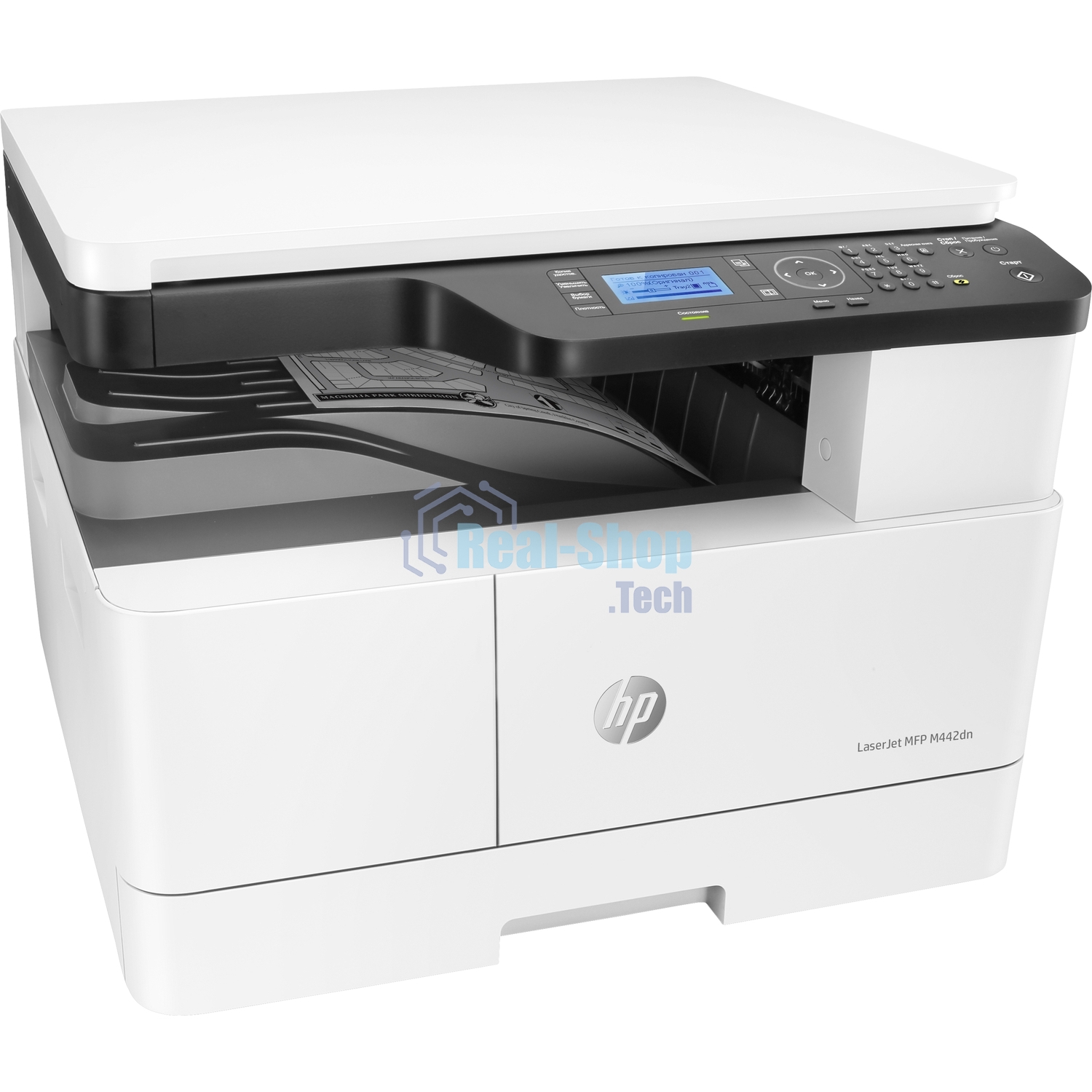 МФУ лазерное HP LaserJet M442dn (8AF71A), A3, ч/б, печ. до 24 стр/мин. (А4) до 13 стр/мин. (А3), 1200 x 1200 dpi (печать) 600x600dpi (скан.), USB, RJ-45
