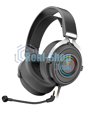 Гарнитура проводная с микрофоном A4Tech Bloody G535 черный/серебристый 2м мониторные USB оголовье (G535 (BLACK+SILVER) USB)