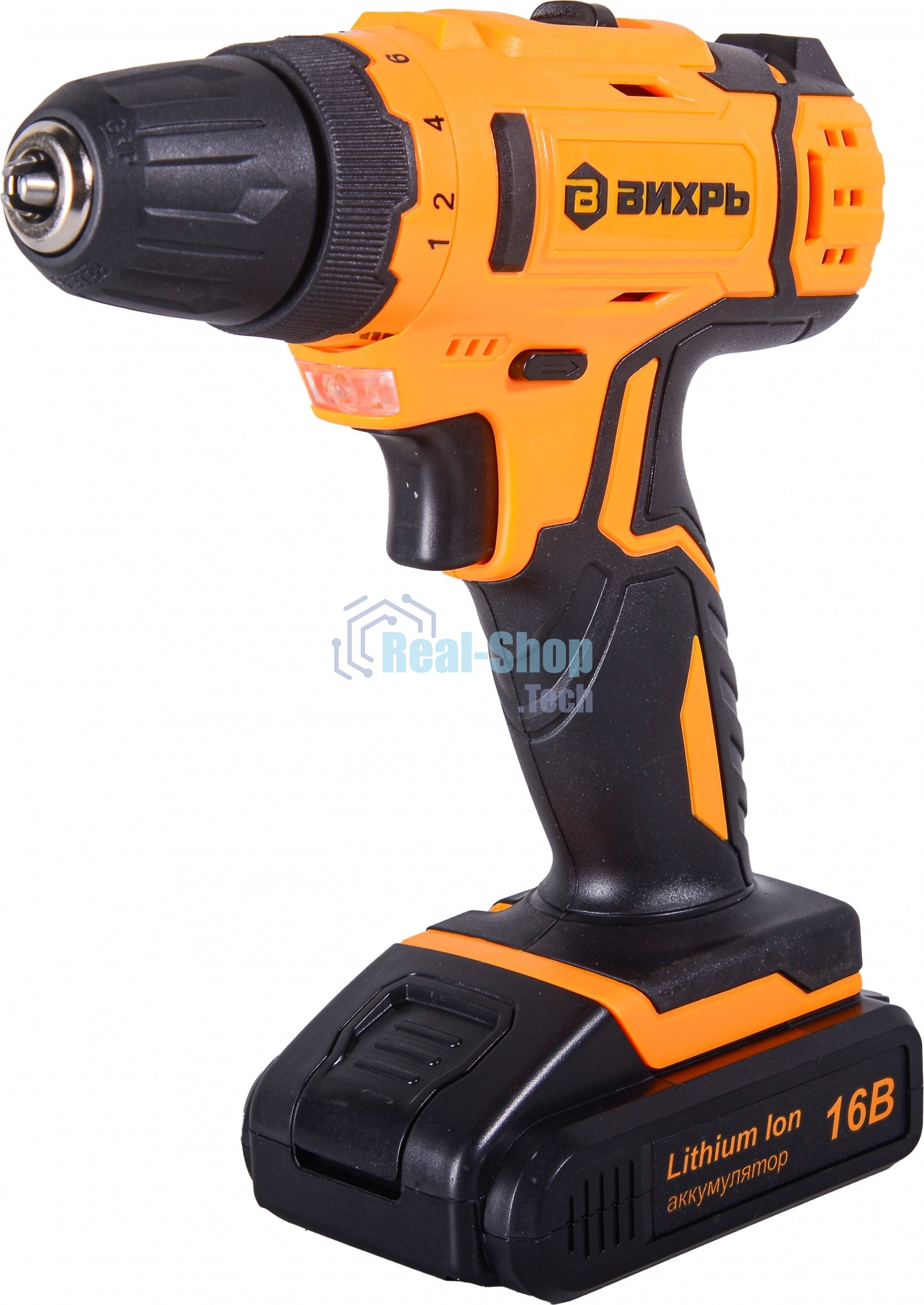 Дрель-шуруповерт аккумуляторная Вихрь ДА-16Л-2КА 72/14/49, Аккумуляторная, 16В, 2 АКБ, Кейс