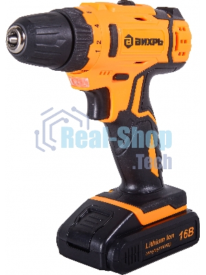 Дрель-шуруповерт Вихрь ДА-16Л-2КА, 16 В, 1,5 Ач, 32 Нм, щеточный