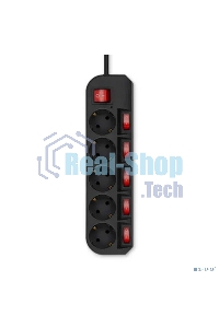 Сетевой фильтр Buro 500SH-3-SW-B 3 м (5 розеток) черный (коробка)