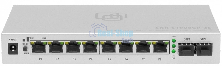 Коммутатор SNR SNR-S1908GP-2S, 1Гбит/с, количество портов 8 шт, (L2)