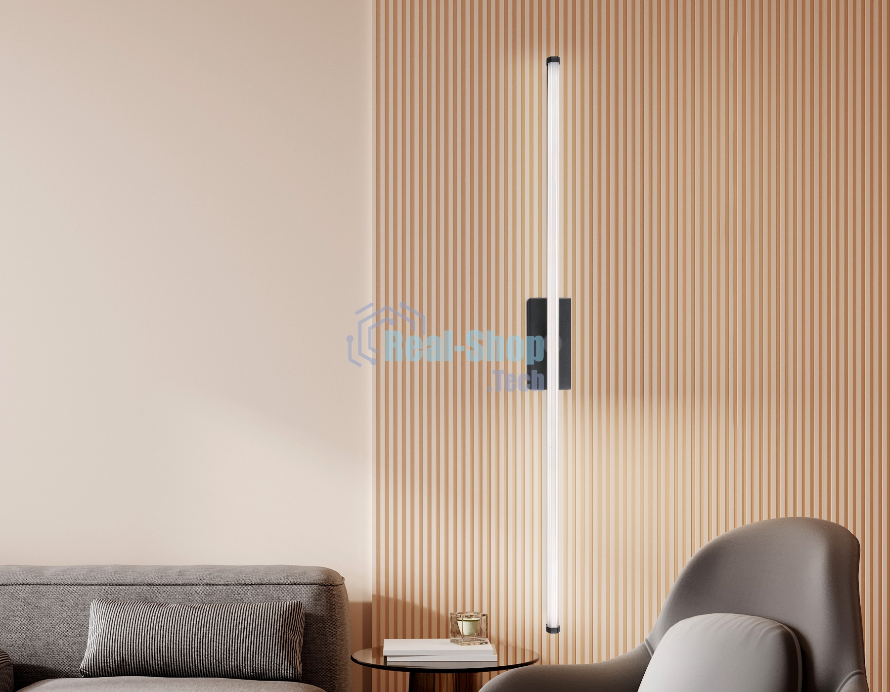 Настенный светодиодный светильник Ambrella light FL6122 BK черный 14W 3000K-6400K 610*45*80