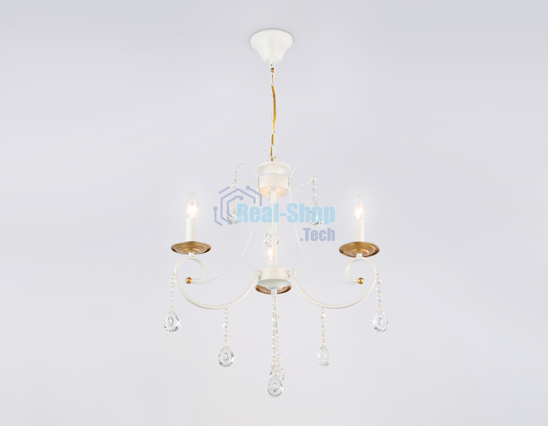 Светильник Ambrella light TR4915/3 WH/GD белый/золото E14/3 max 40W D550*860