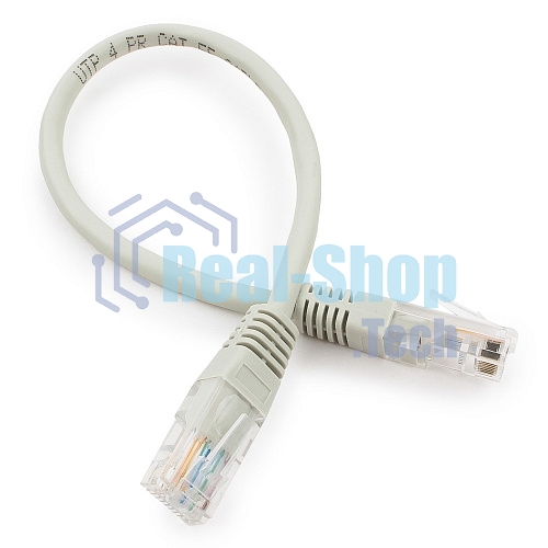 Патч-корд медный UTP Cablexpert PP10-0.25M cat.5, 0.25м, литой, многожильный, серый