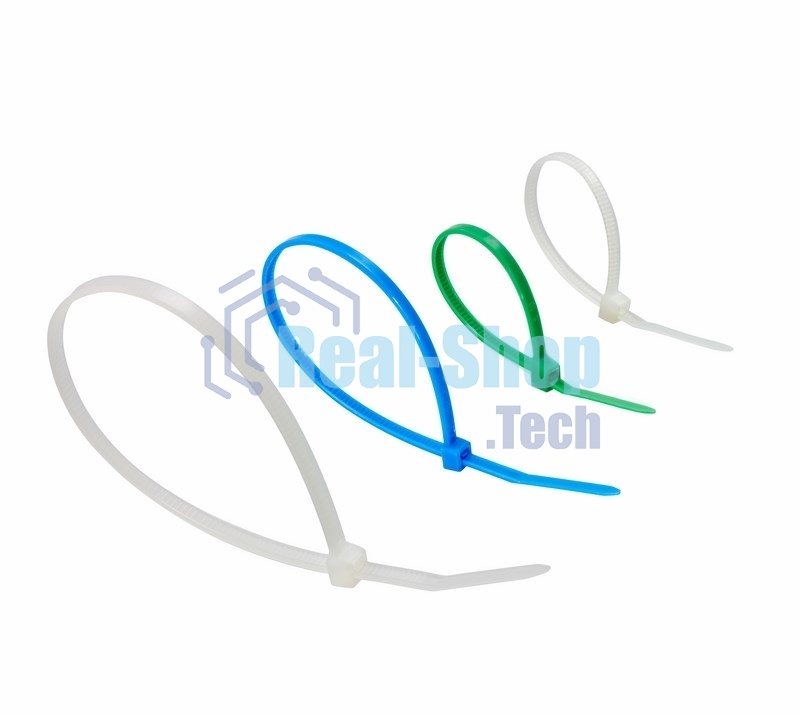 Набор хомутов-стяжек нейлоновых Rexant 100, 150, 200 мм, цветные, НХ-1, тубус 200 шт.