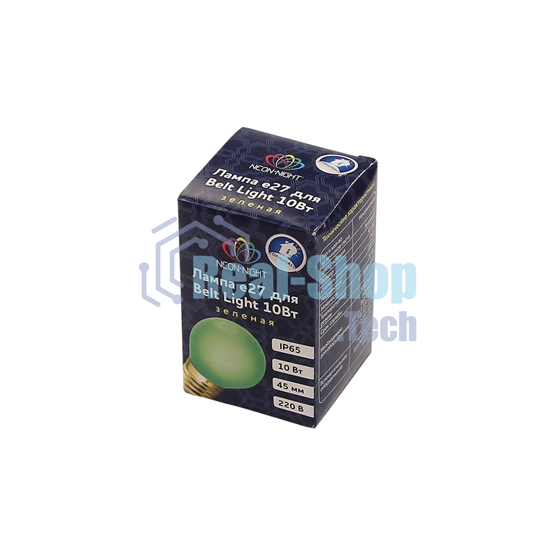 Лампа накаливания Neon-night e27 10 Вт зеленая колба