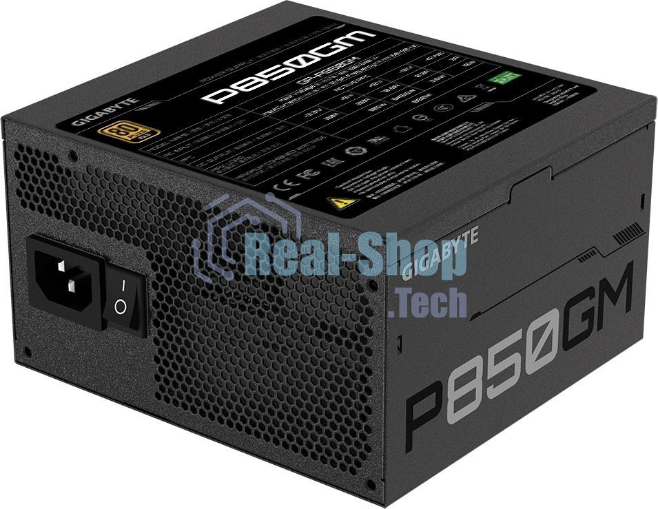 Блок питания Gigabyte GP-P850GM RTL, 850Вт, 80 PLUS Gold, 120мм, модульный, черный