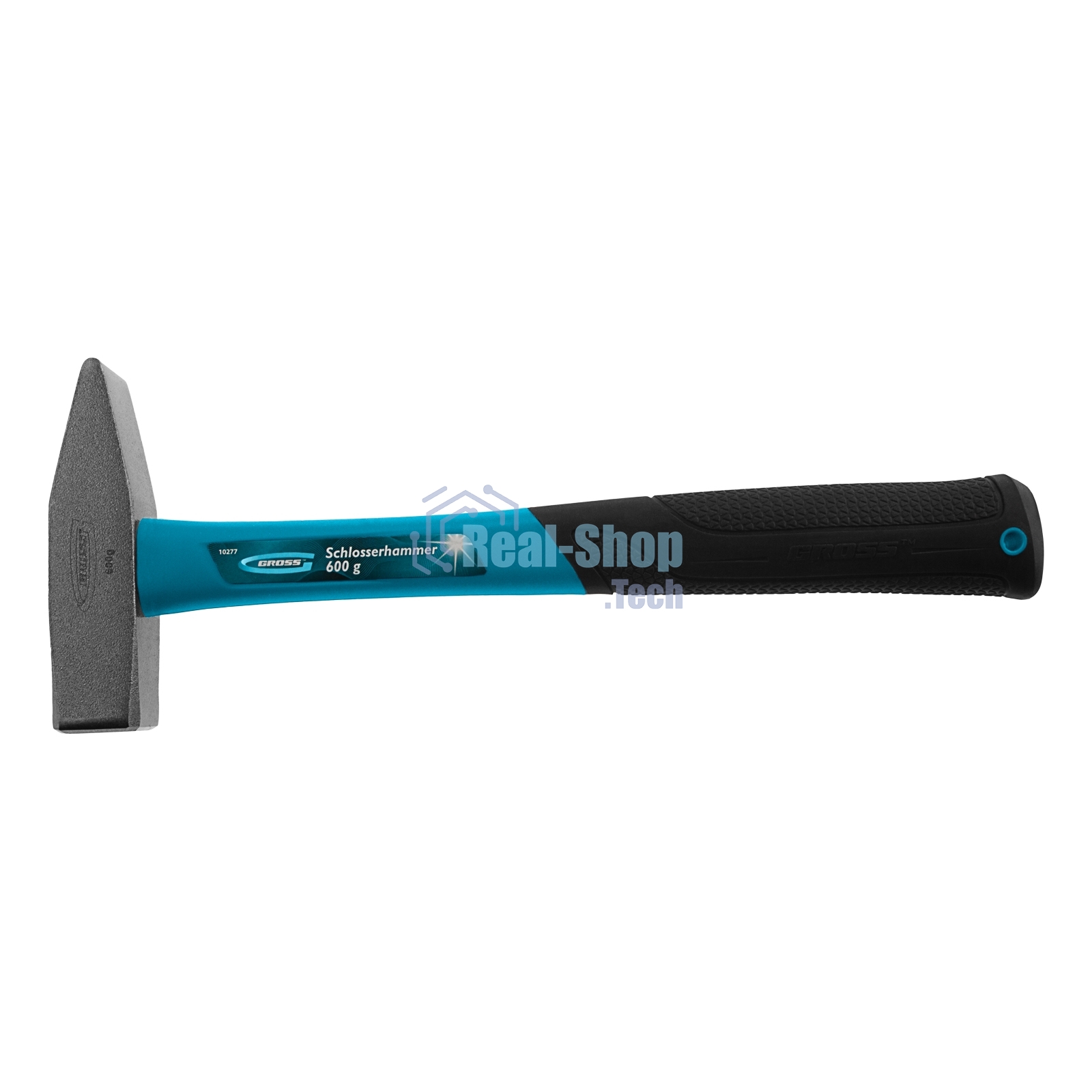 Молоток слесарный Gross 10277 600г, квадратный боек фибергласовая обрезиненная рукоятка