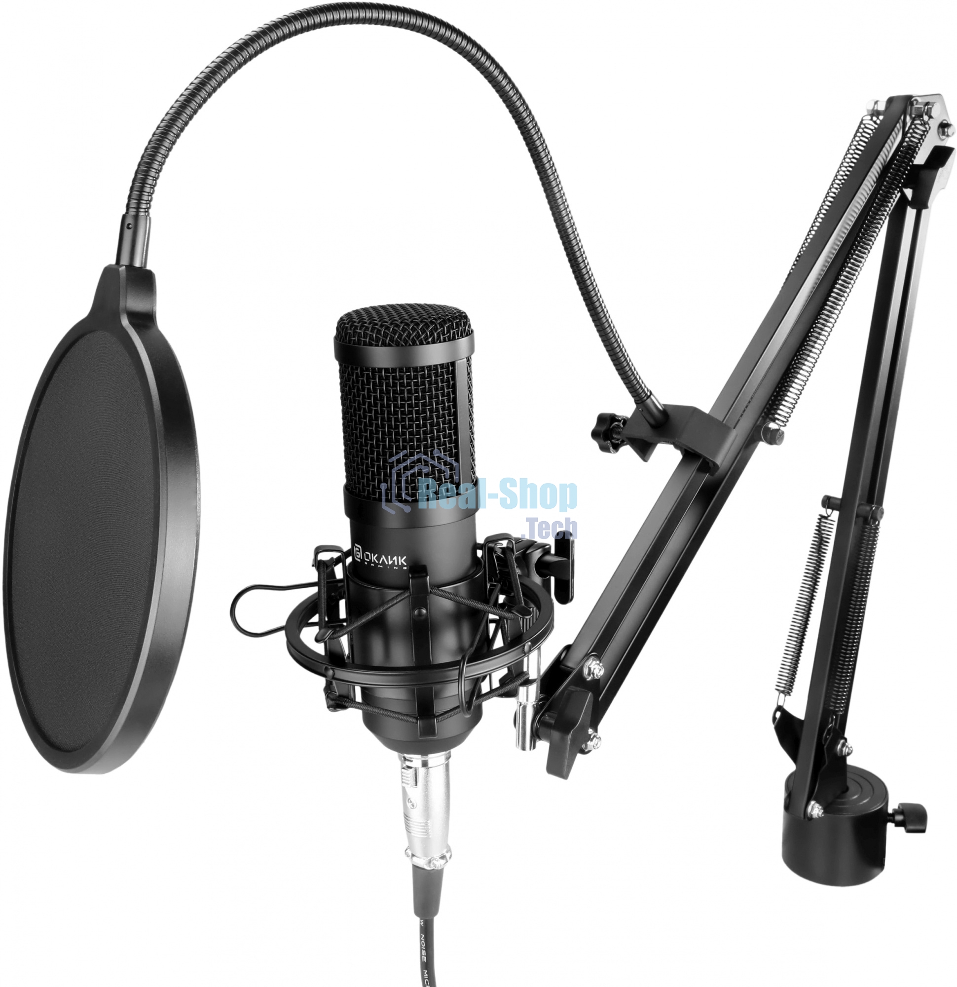 Микрофон проводной Оклик SM-600G 2.5м черный