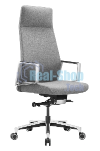 Кресло руководителя Бюрократ JONS/CASHGREY серый, крестовина алюминий