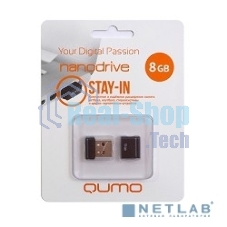Флешка USB 2.0 QUMO 8Gb, NANO QM8GUD-NANO-B черный