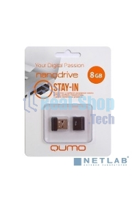 Флешка USB 2.0 QUMO 8Gb, NANO QM8GUD-NANO-B черный