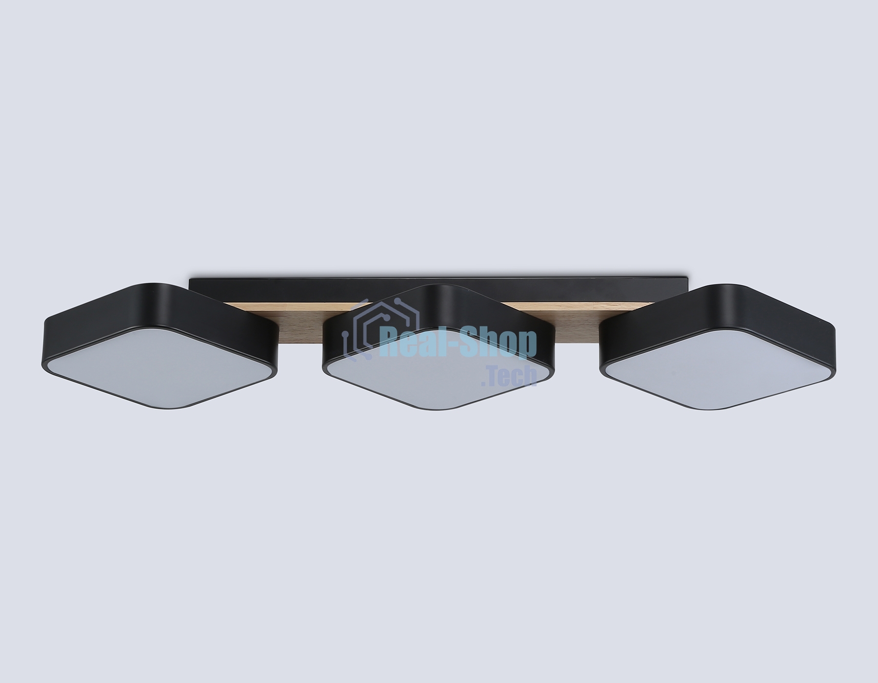 Светильник Ambrella light FL4878/3 BK/WD черный/дерево 54W 3000-6000K 680*200*70 (без ПДУ)