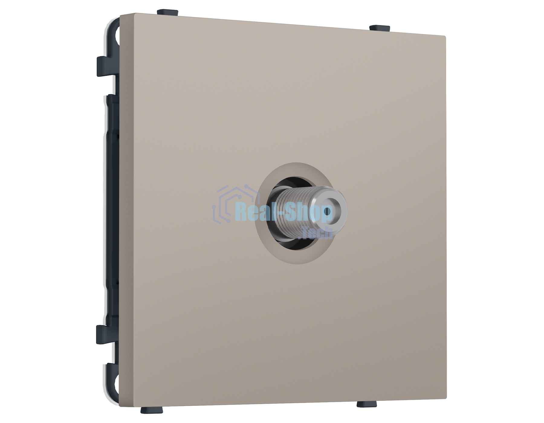 Комплект механизма TV розетки SAT SIGMA Серо-бежевый матовый 5-2400MHz 3.5dB QUANT PRO (SP3730, PR215)