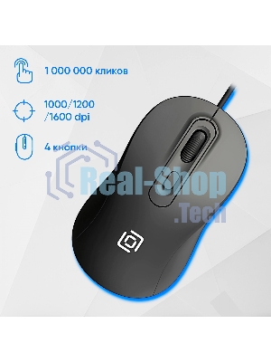 Комплект клавиатура+мышь Oklick S605 проводной, USB, 2400 DPI, чёрный