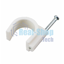 Крепеж кабеля круглый Rexant 20 мм, белый (упак. 50 шт)