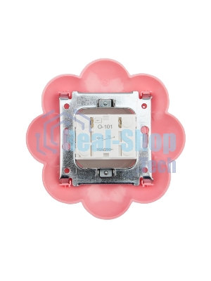 Выключатель одноклавишный Kranz HAPPY Цветок скрытой установки, белый/розовый