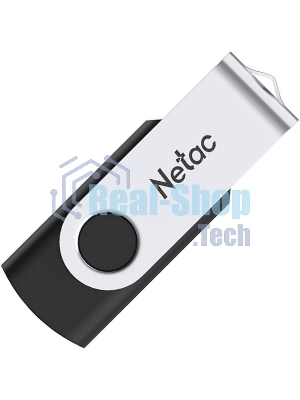Флешка USB Netac U505 (NT03U505N-064G-20BK), 64Gb, USB 2.0, R/W 70/30, черный/серебристый