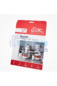 Фотобумага S'OK глянцевая, формат А4, плотность 160г/м2, 50 листов SA4160050G